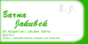 barna jakubek business card